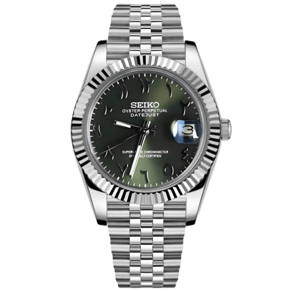 ModHouse Datejust Olive Green Arabic - ModHouse Watches