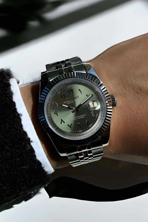 ModHouse Datejust Olive Green Arabic - ModHouse Watches