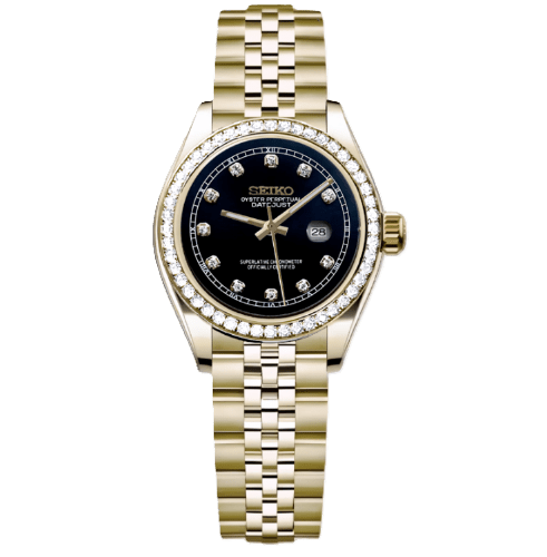 Woman Datejust Black Gold Diamonds - ModHouse Watches