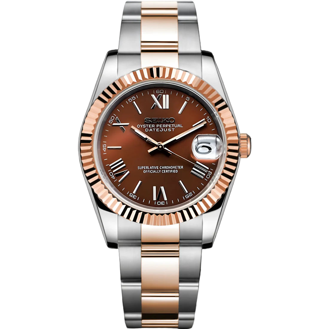 ModHouse Datejust Chocolate Roman Rose Gold