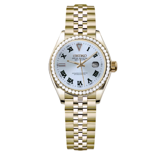 Woman Datejust Gold Sky Blue Diamonds