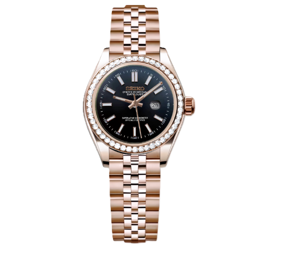Woman Datejust Rose Gold Black Diamonds