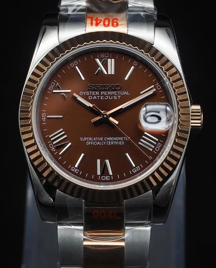 ModHouse Datejust Chocolate Roman Rose Gold