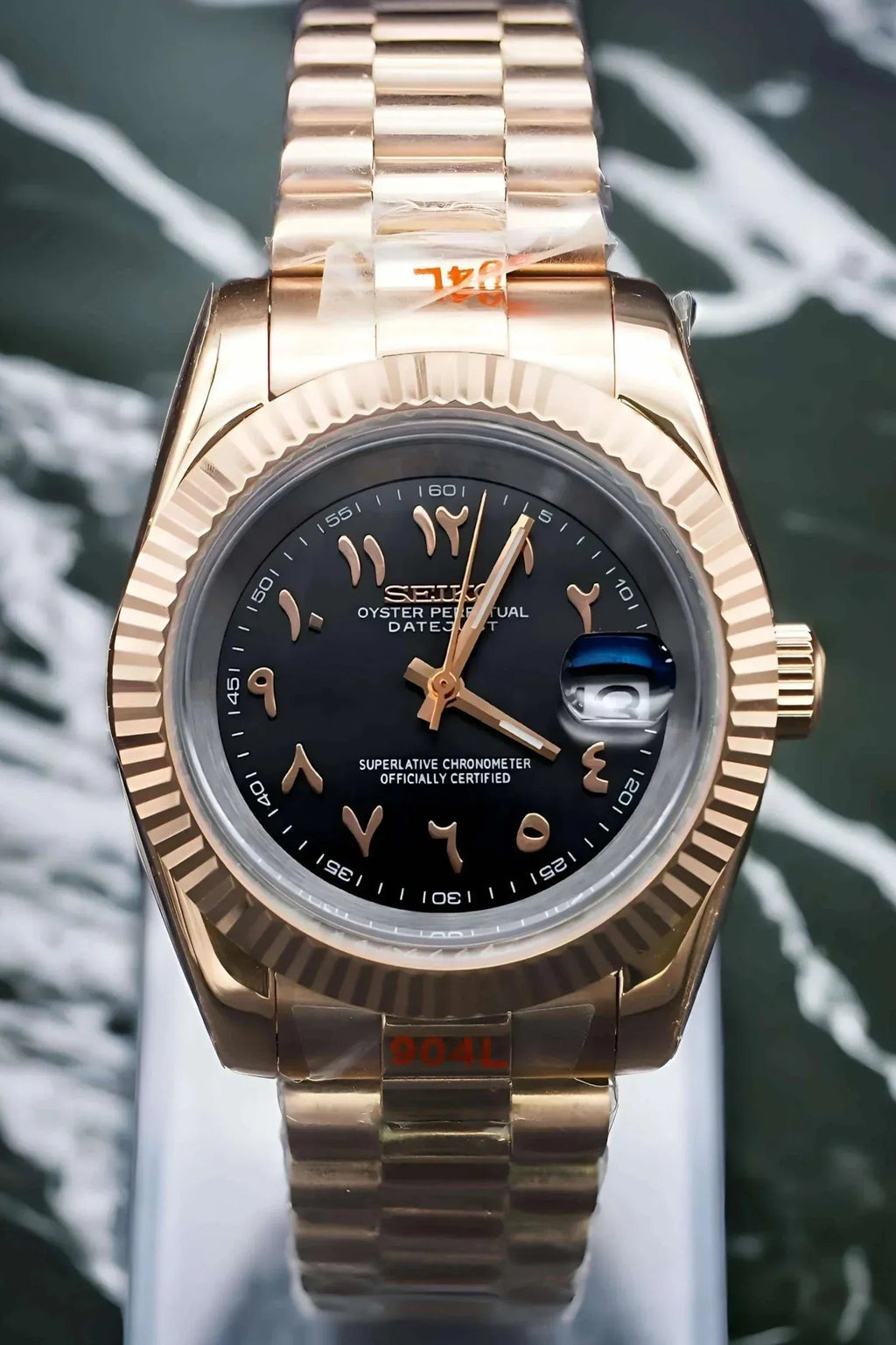 ModHouse Datejust Rose Gold Black Arabic