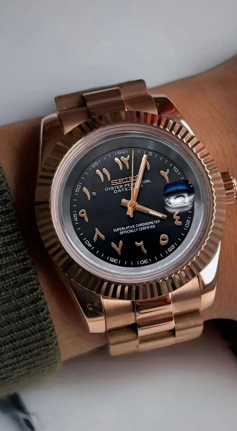 ModHouse Datejust Rose Gold Black Arabic