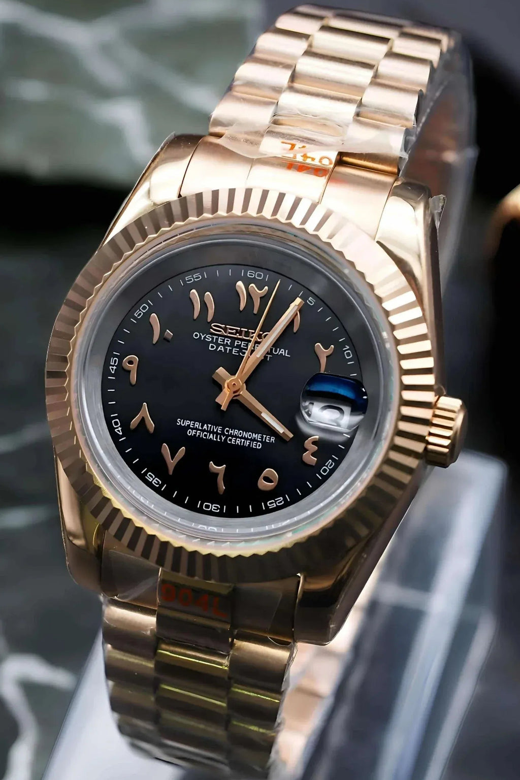 ModHouse Datejust Rose Gold Black Arabic