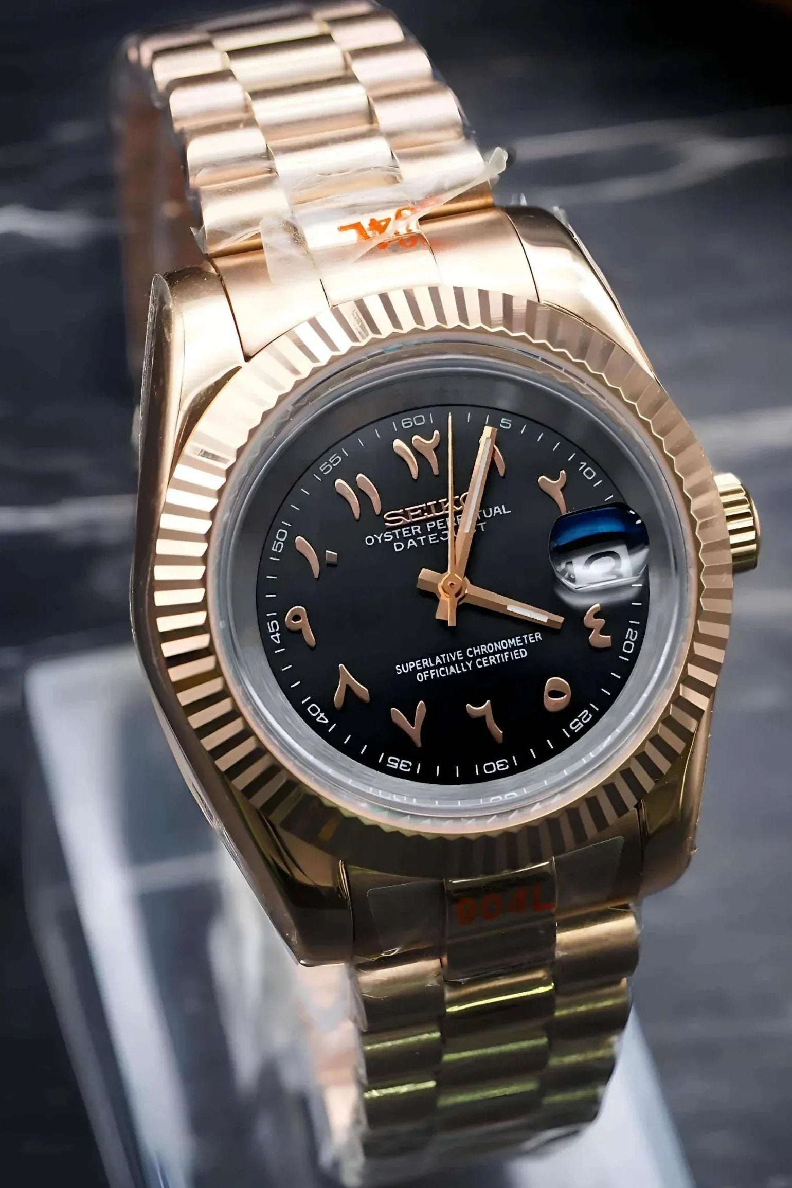 ModHouse Datejust Rose Gold Black Arabic