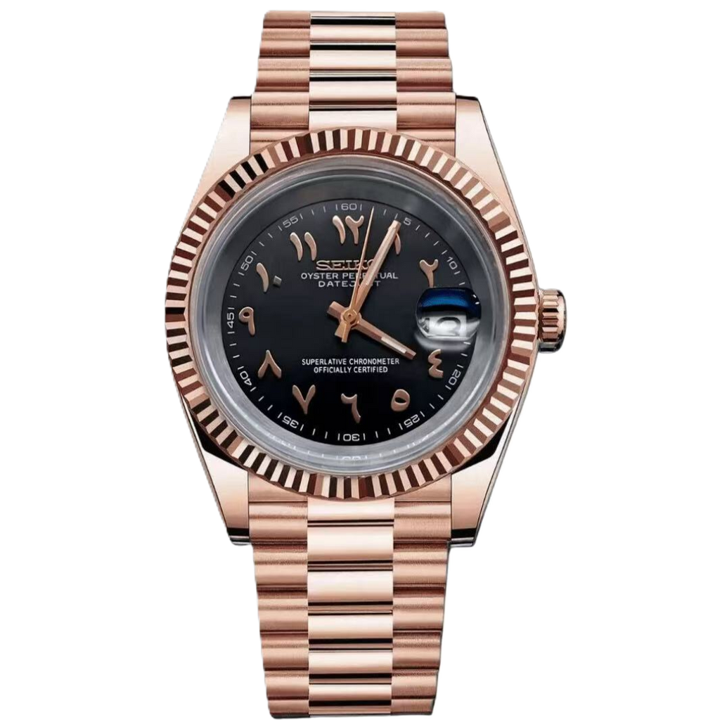 ModHouse Datejust Rose Gold Black Arabic