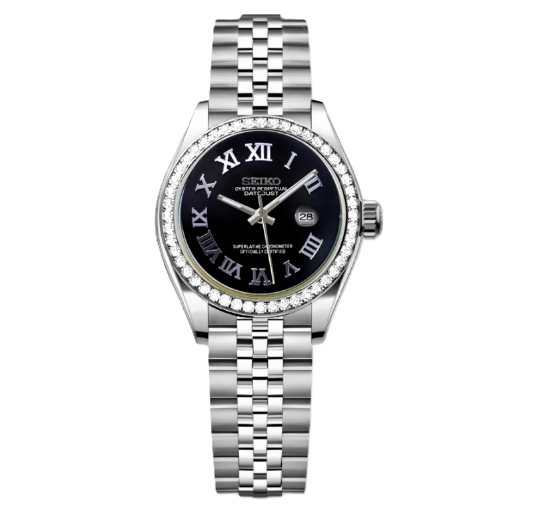 Woman Datejust Black Roman Diamonds