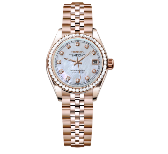 Woman Datejust Rose Gold Clouds Diamonds