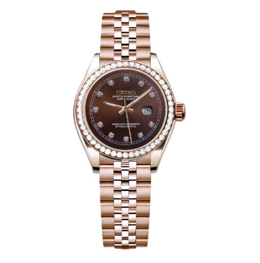 Woman Datejust Rose Gold Brown Diamonds